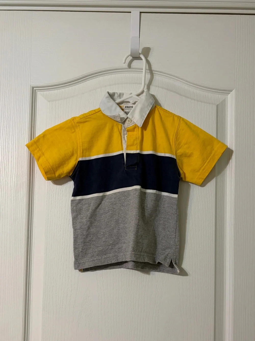 Old Navy Yellow Navy Gray Colorblock Polo
